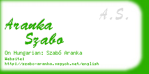 aranka szabo business card